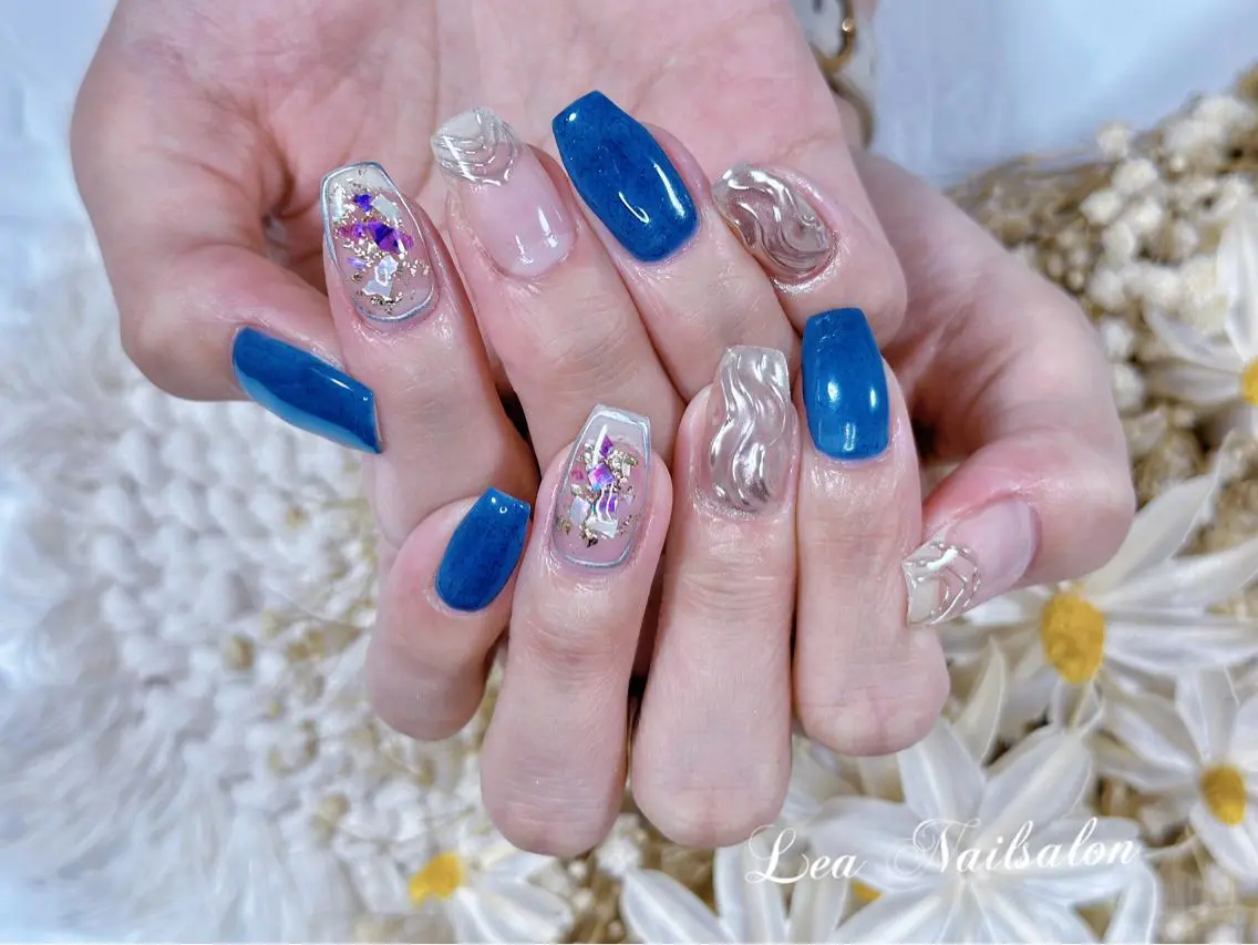 セミロング カラー ネイル Le’a NailSalonのネイルデザイン