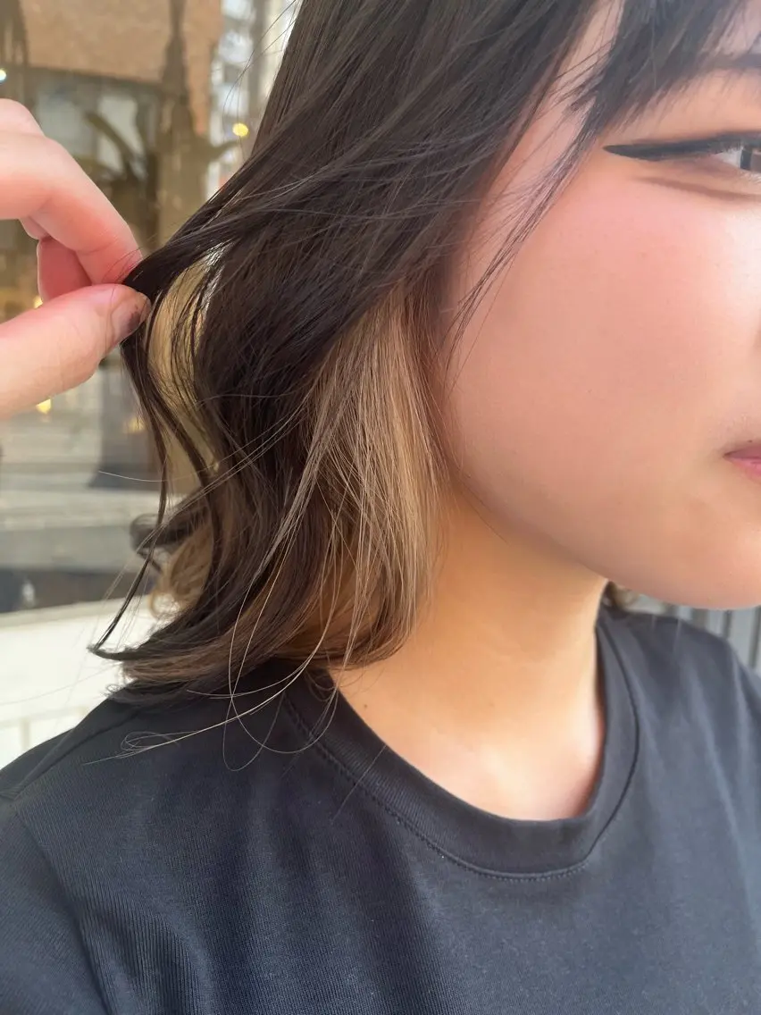 ミディアム ヘアカラー 阿部 翔一郎/暖色系カラーのヘアスタイル