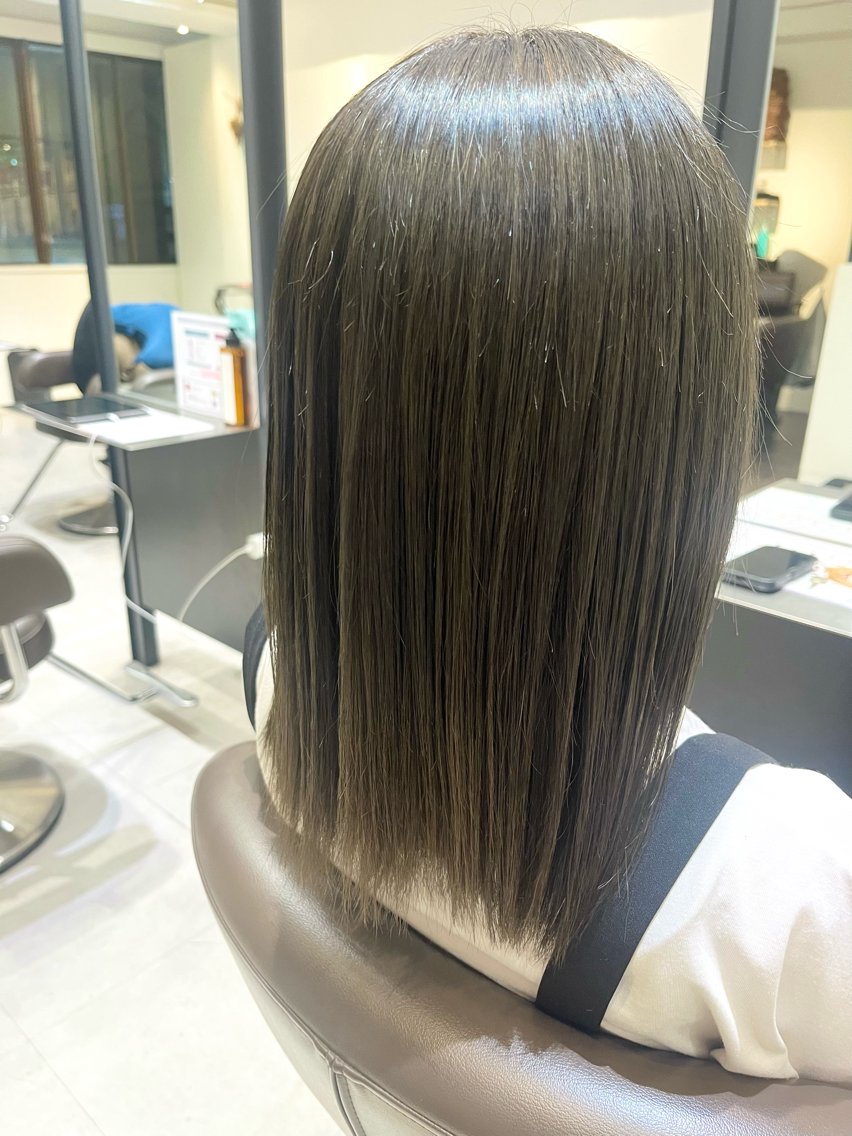 ミディアム カラー オリーブカラー ヘアカラー ★夏楠/ モデル様募集中★のヘアスタイル