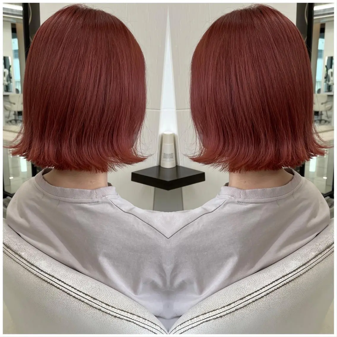 ショート カラー ブリーチ ケアブリーチ カシス ダブルカラー ピンクカラー ヘアカラー トリートメント ハタケヤマヨシキ ／BOOTHのヘアスタイル