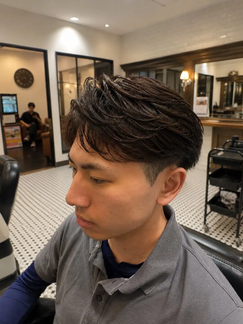 ミディアム パーマ メンズ 直毛&癖毛特化🔥 有田波人のヘアスタイル