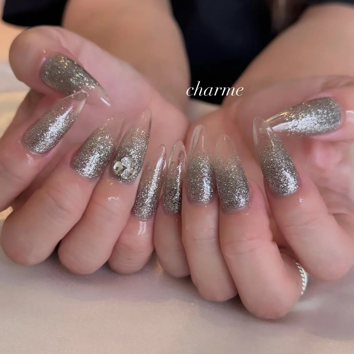 ネイル クリアネイル charme Jr.nailistのネイルデザイン