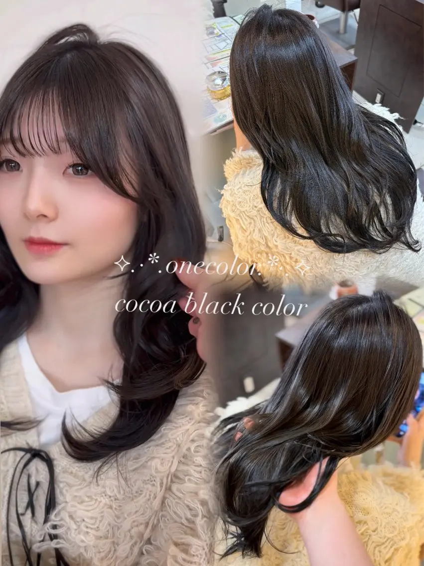 セミロング カラー ヘアカラー 🤎韓国ヘア ベージュ まゆか🤎のヘアスタイル
