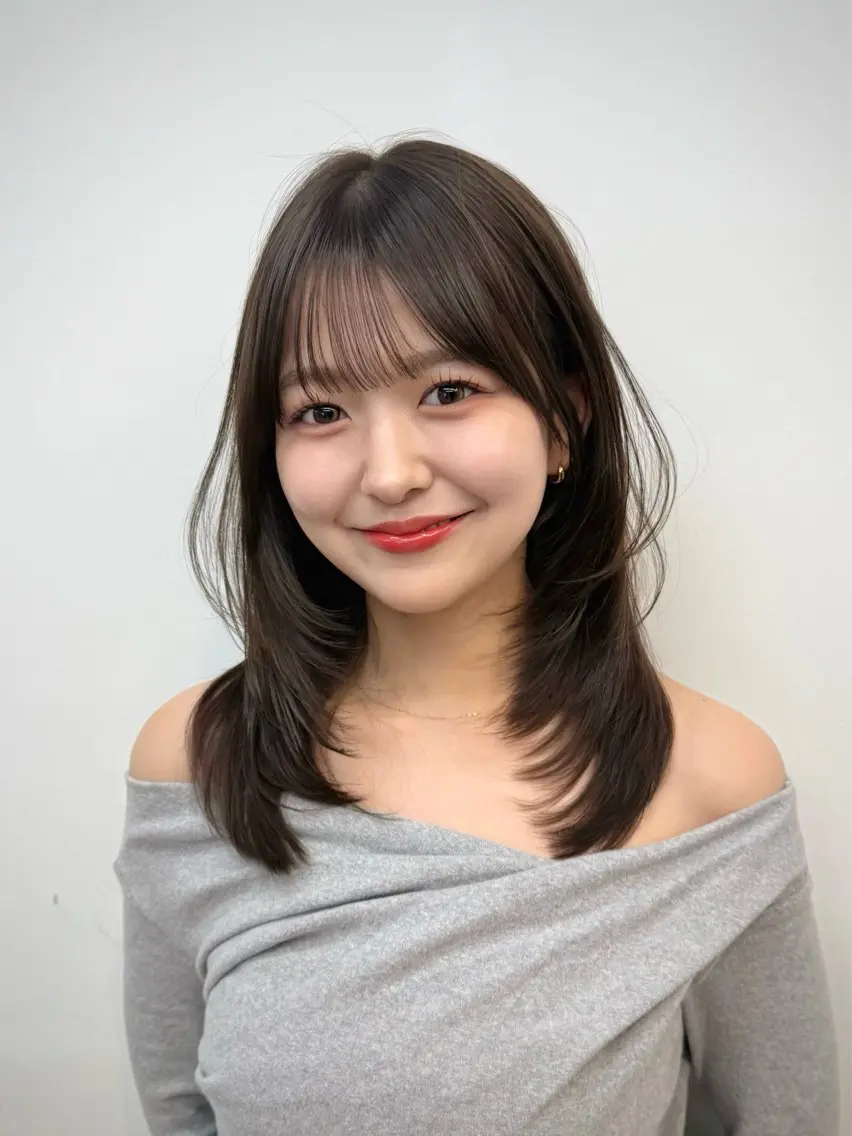 ミディアム 縮毛矯正 トリートメント ハイトーン/透明感 カラー🍒SHIONのヘアスタイル