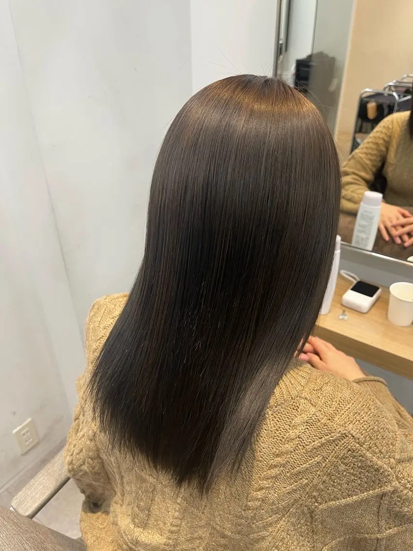 ロング カラー グレージュ オリーブグレージュ オリーブグレー 綱島/髪質改善 /艶髪/ルキヤ‎‎のヘアスタイル