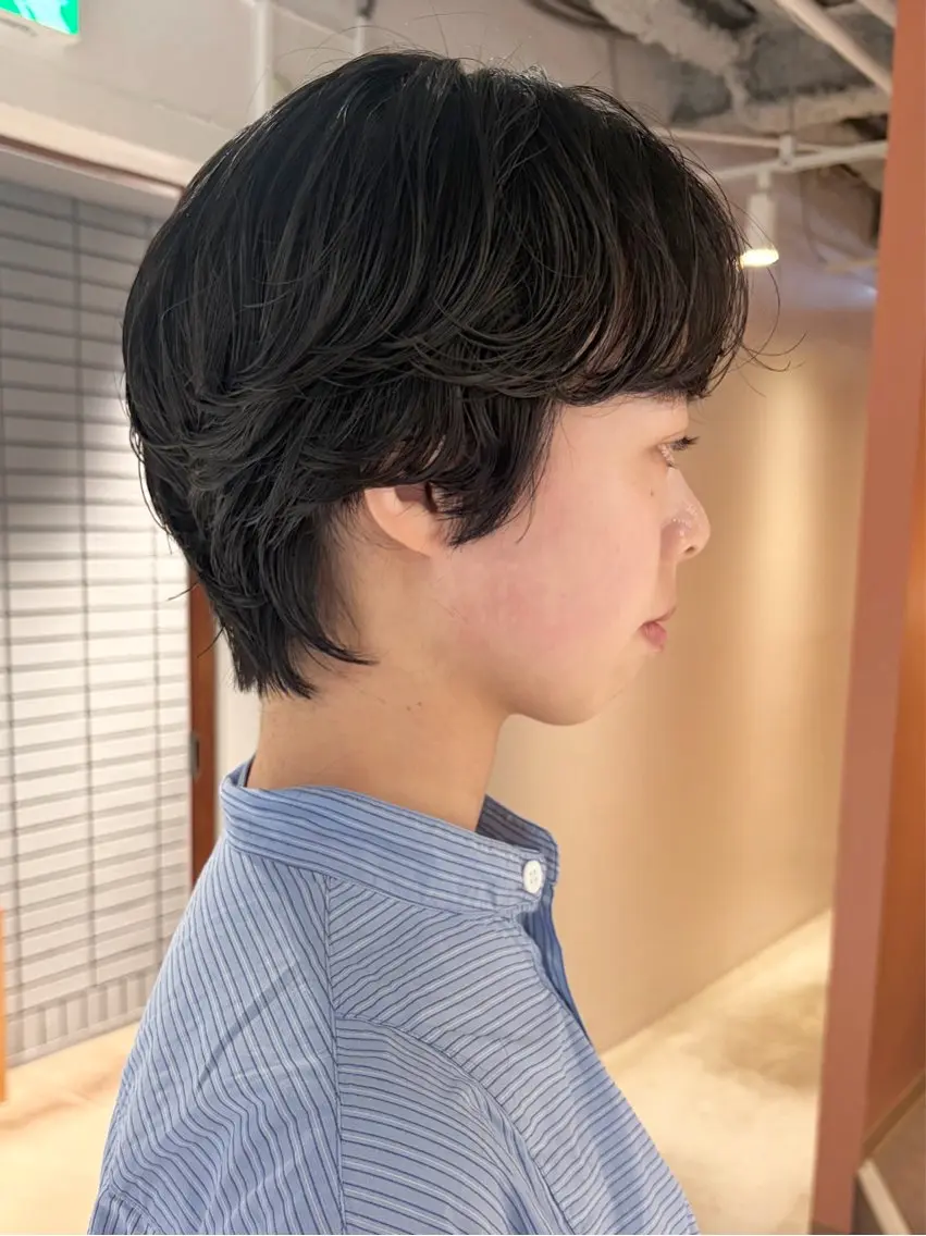 ショート パーマ カット パーマ トリートメント ゆるふわパーマ|レイ ヤー|hinakoのヘアスタイル