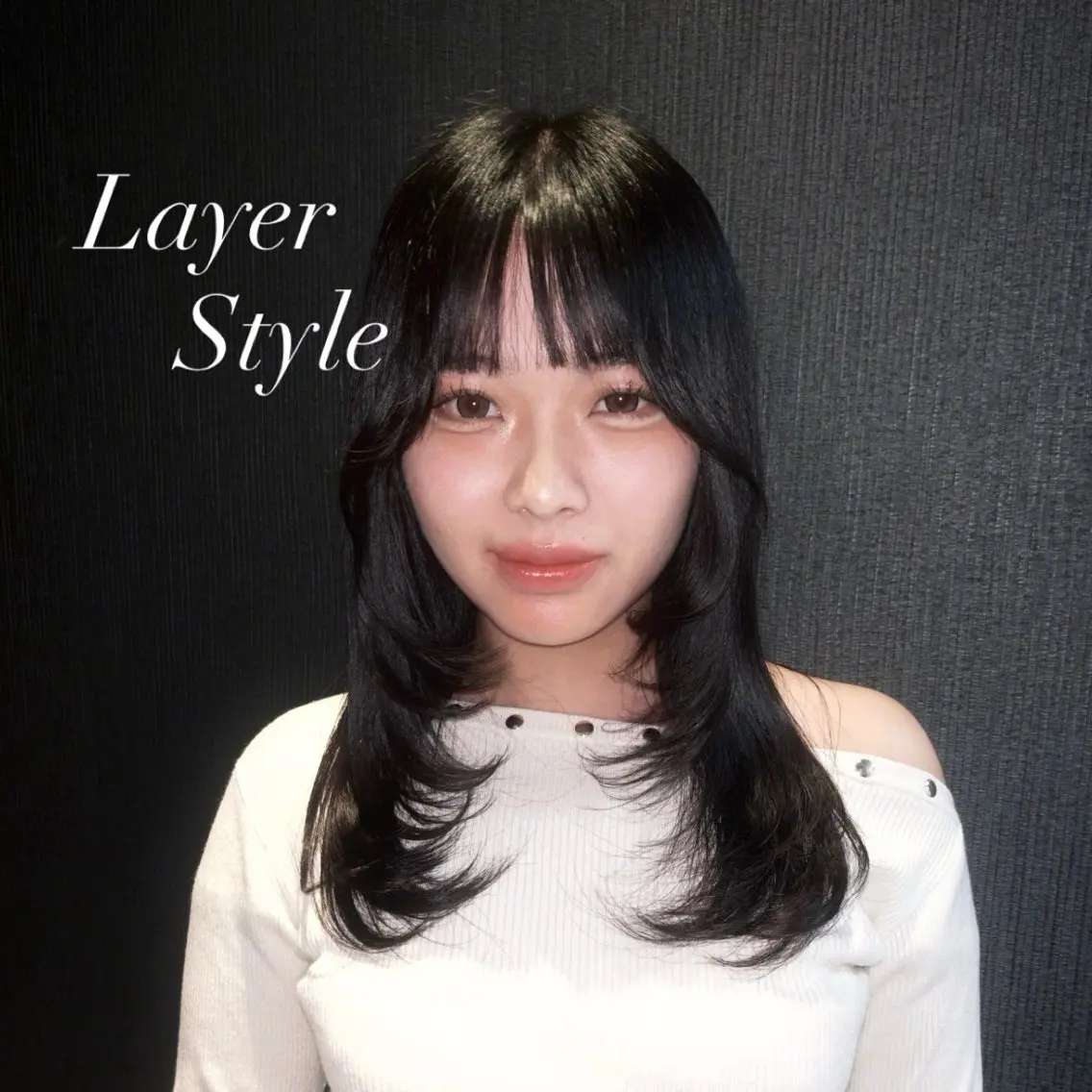 セミロング カラー レイヤーカット カット ヘアカラー レイヤーカット/フェ ミニン/ yuukaのヘアスタイル