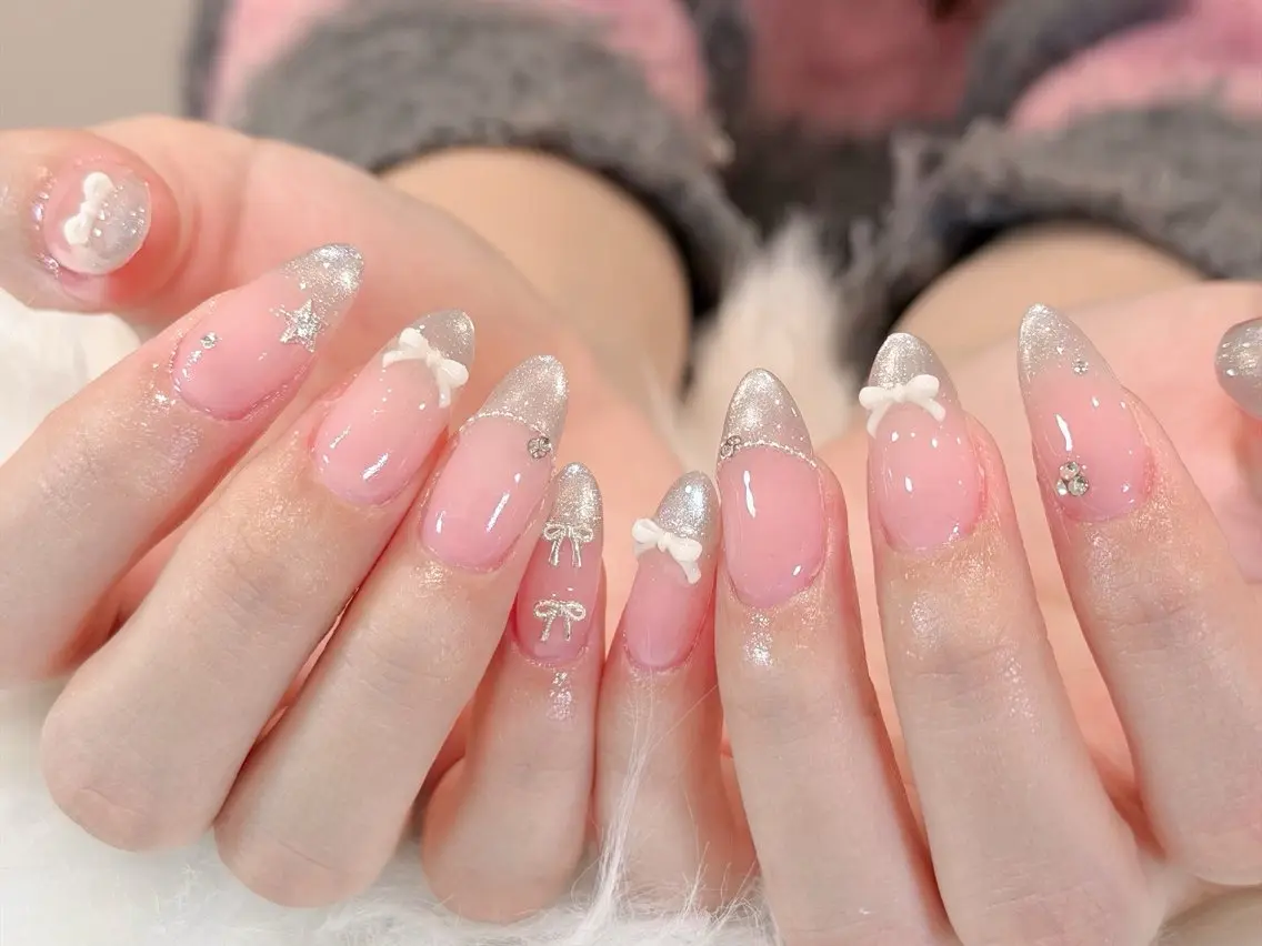 ネイル ジェルネイル 韓国ネイル ロングネイル 持ち込み パラジェル ハンドネイル Luci Nail Shinokuboのネイルデザイン