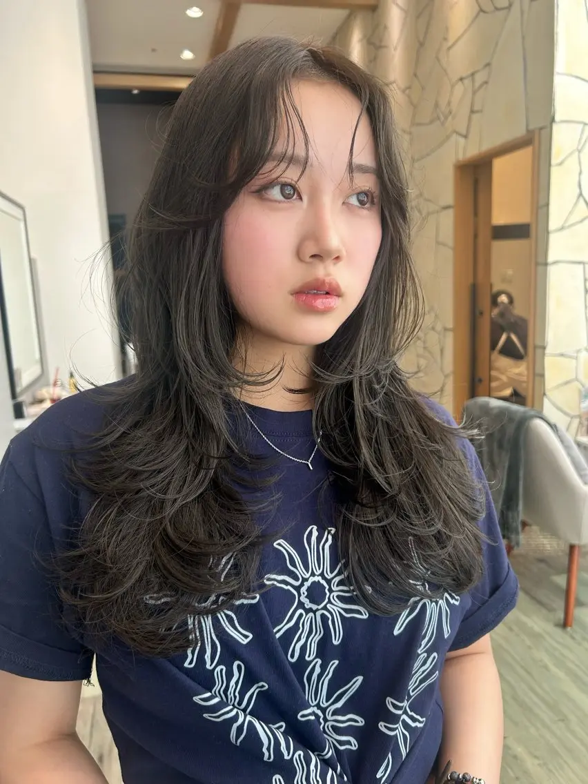 ロング カラー レイヤーカット カット ヘアカラー トリートメント k-two☁あべの/ パーマ/Touaのヘアスタイル