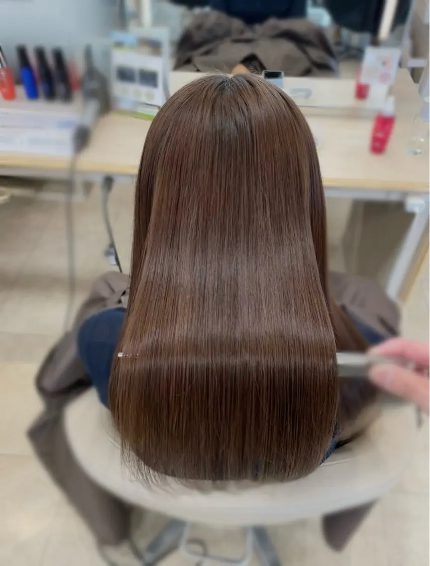 ロング シャドウパーマ／骨格 矯正カット　トモキのヘアスタイル