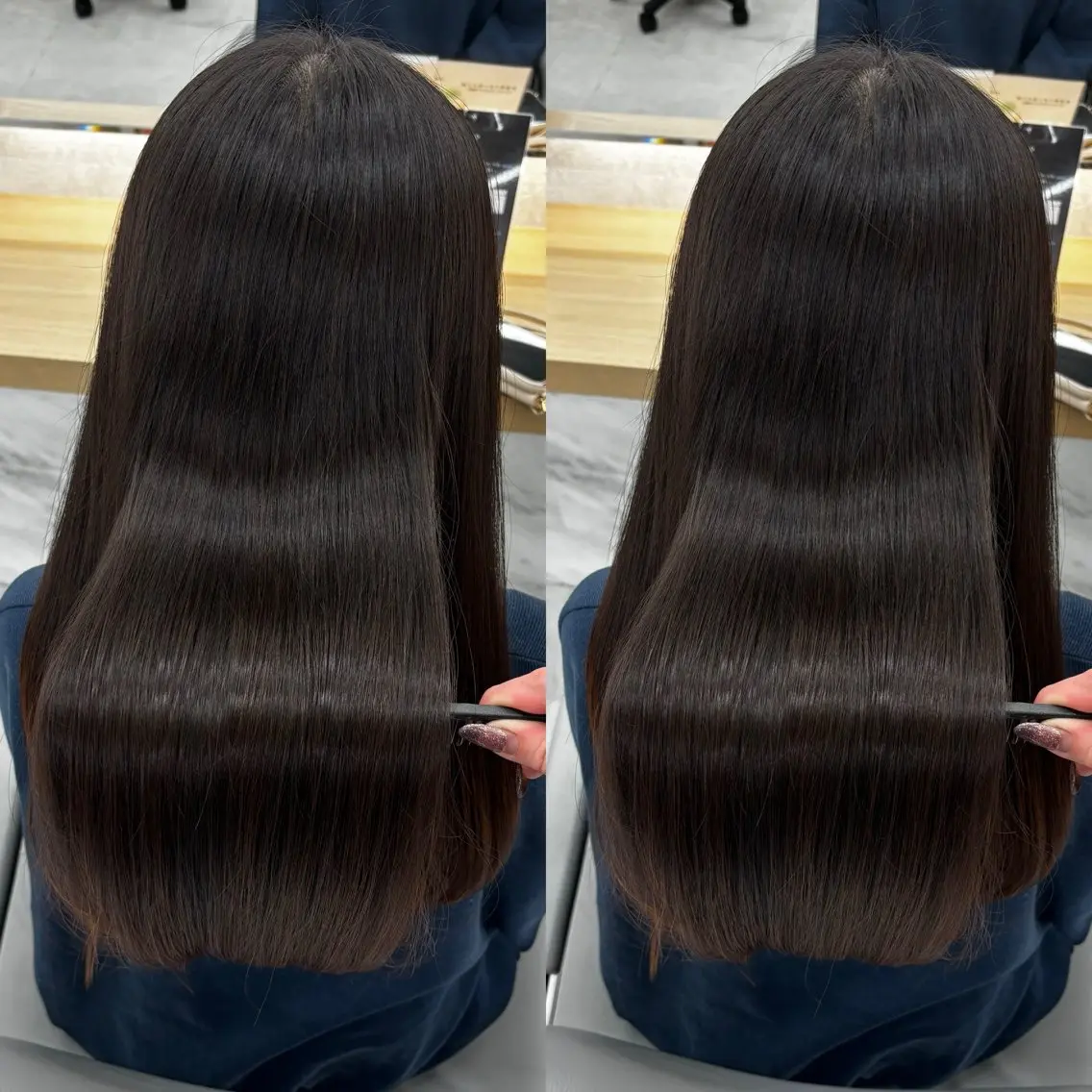 ロング カット ヘアカラー 縮毛矯正 トリートメント 今話題の艶髪矯正 美艶カラー/FUKAのヘアスタイル