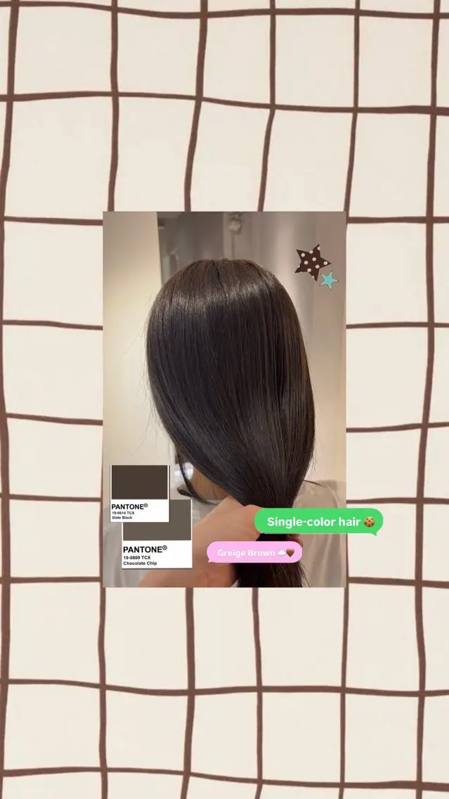 セミロング カラー ブラウンカラー グレージュ 大川 七夏のヘアスタイル