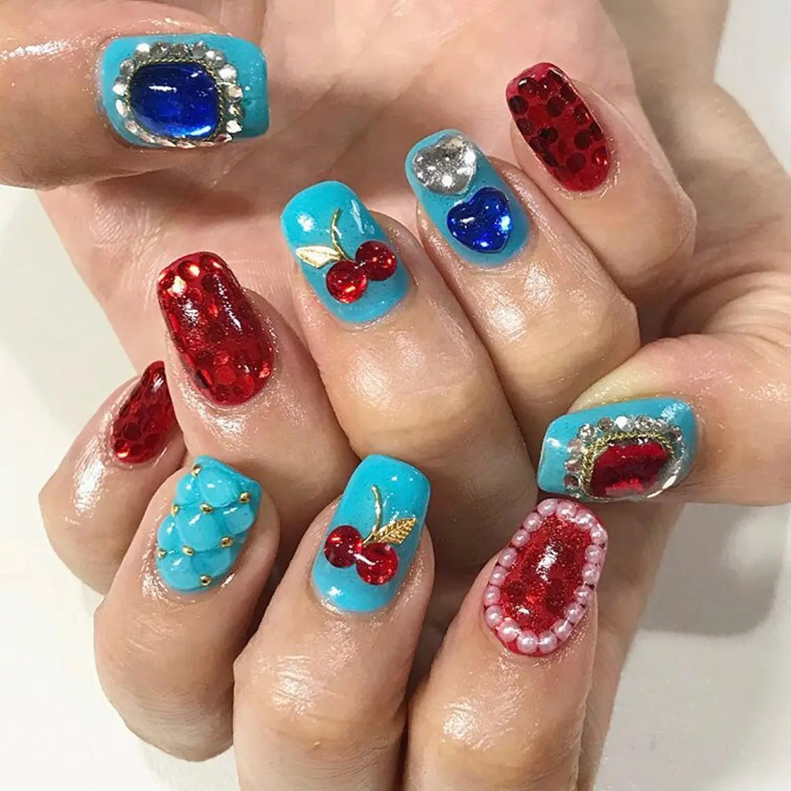 ネイル 渋谷／チップ長さ出し 👑アプレgel-xのネイルデザイン