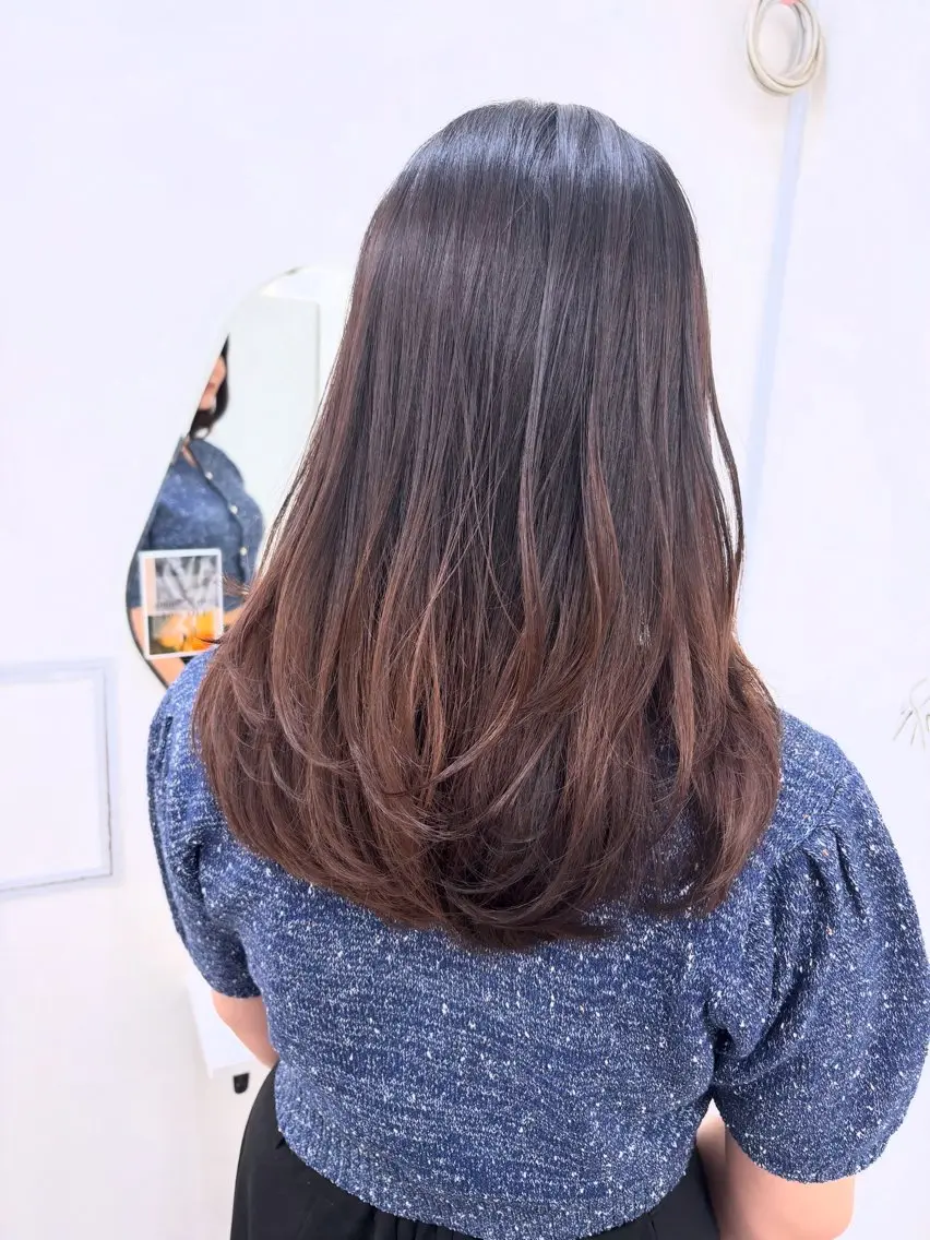 セミロング カラー カット ヘアカラー トリートメント 似合わせ美髪ヘア✨ 天王寺．阿倍野🌈のヘアスタイル