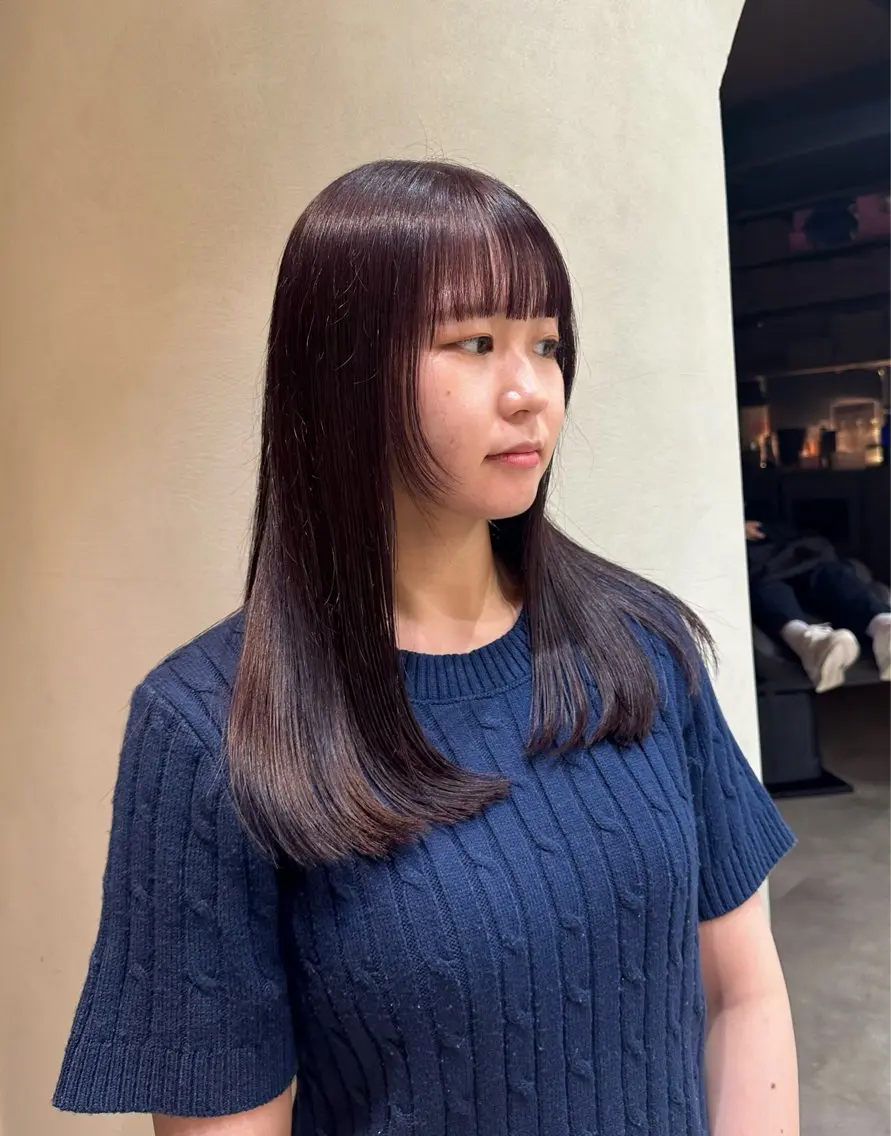 セミロング カラー 色落ちまでキレイに！ ！女性サロンのヘアスタイル
