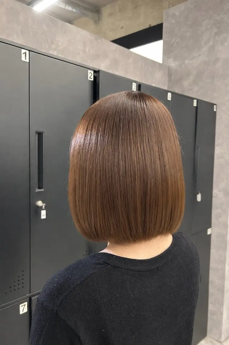 ミディアム カラー ブラウンカラー チョコレートブラウン ヘアカラー moca .のヘアスタイル