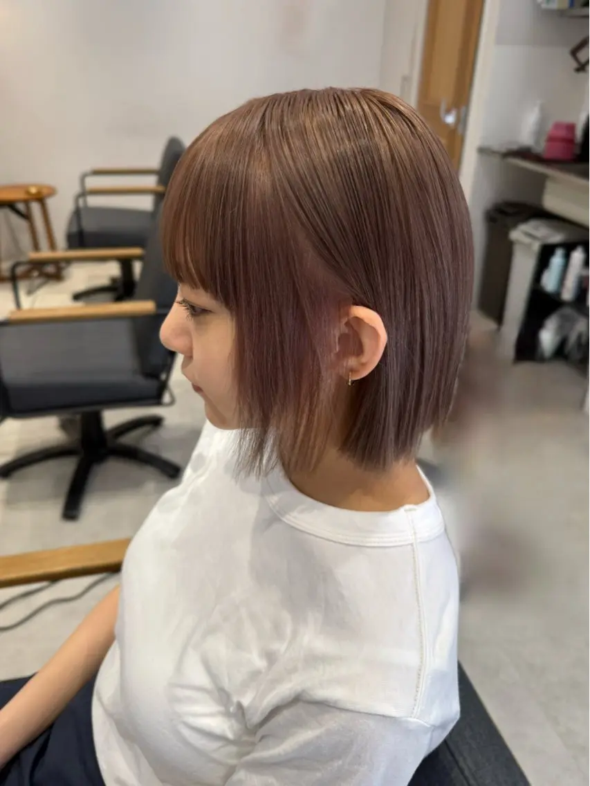 ショート カラー ベージュカラー ボブ カット トリートメント yuuka /渋谷/ベージュのヘアスタイル