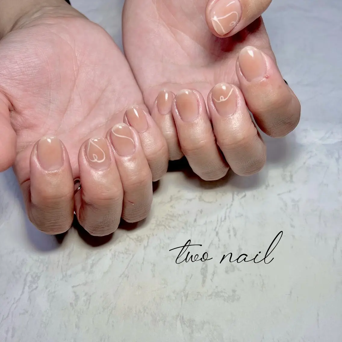 ネイル アートネイル フットネイル ハート ニュアンスネイル オフィスネイル two nailのネイルデザイン