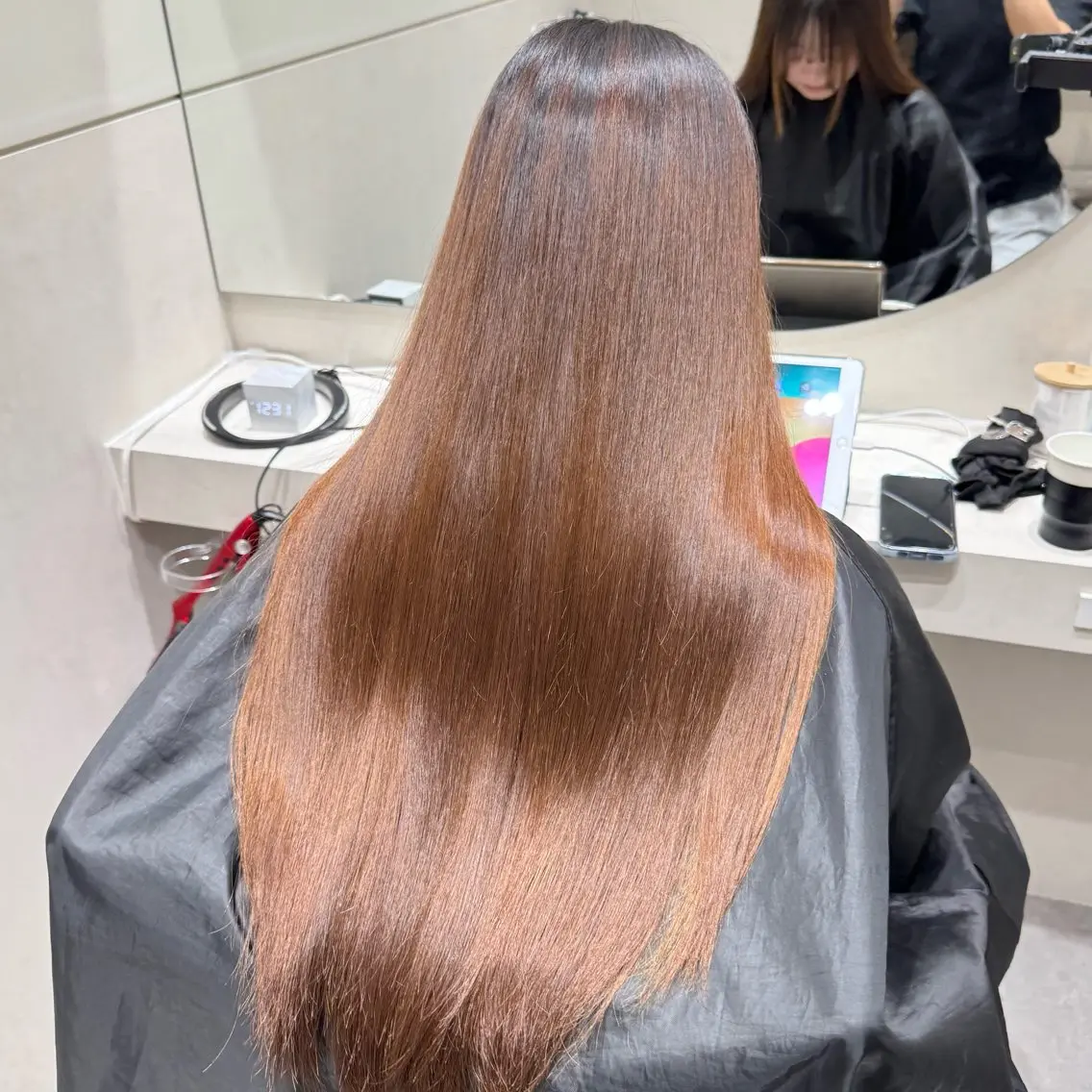ロング パーマ 縮毛矯正 美髪矯正/縮毛矯正 ブリーチ矯正のヘアスタイル