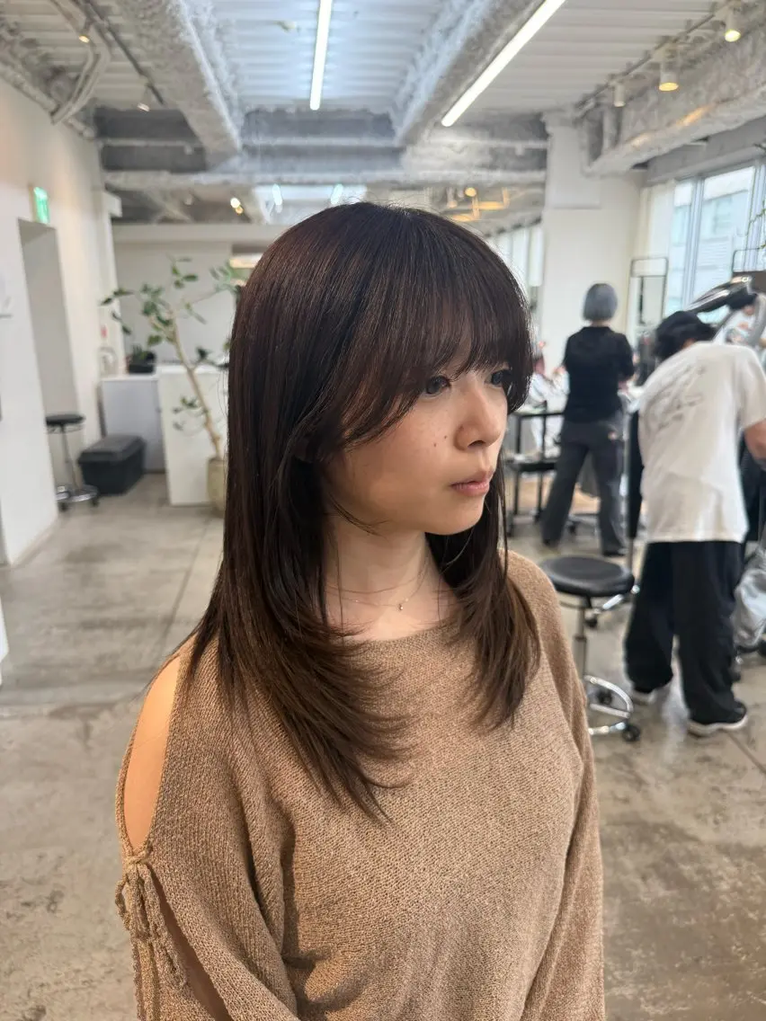 ミディアム カラー ミディアムレイヤー ベージュカラー 透明感カラー レイヤーカット カット ヘアカラー SAKI /レイヤー/ベージュのヘアスタイル