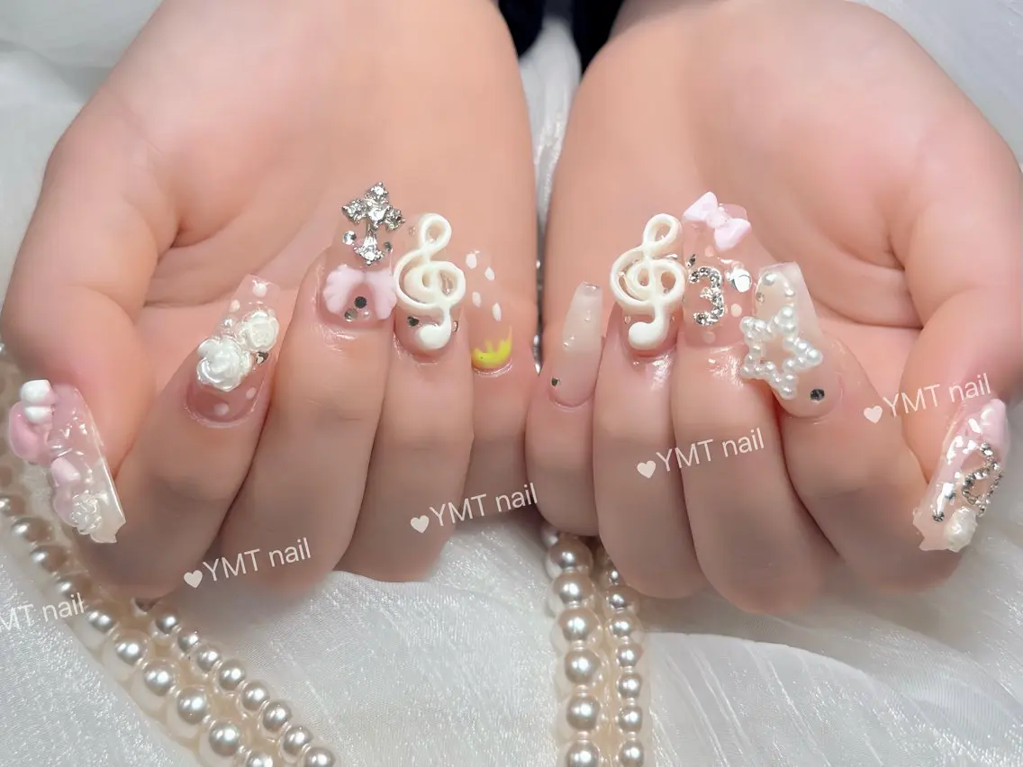 ネイル 長さ出し フットネイル ジェルネイル 韓国ネイル マグネットネイル ハンドネイル YMT. NailStudioのネイルデザイン