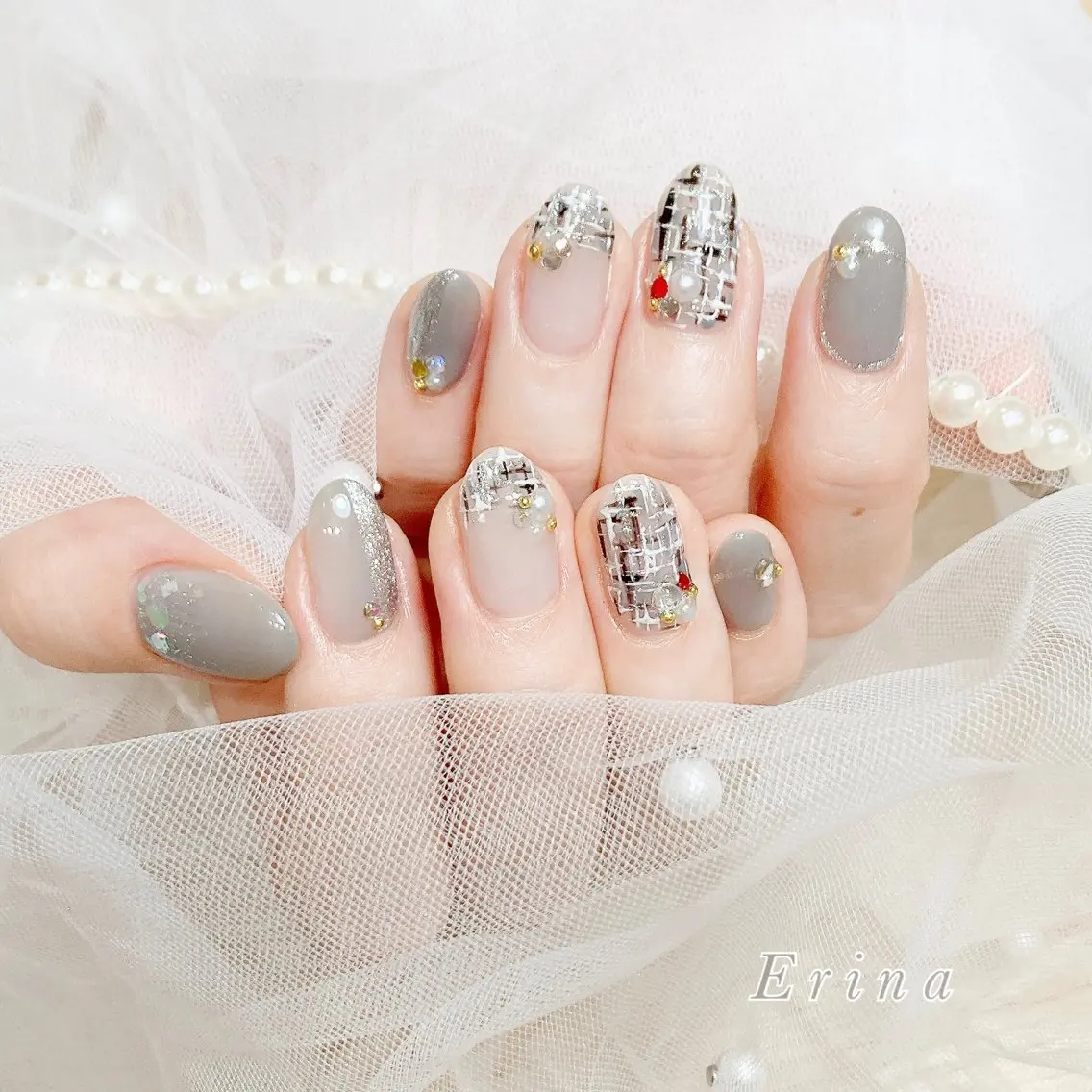ネイル Erina🐱 フィルイン💅パラのネイルデザイン