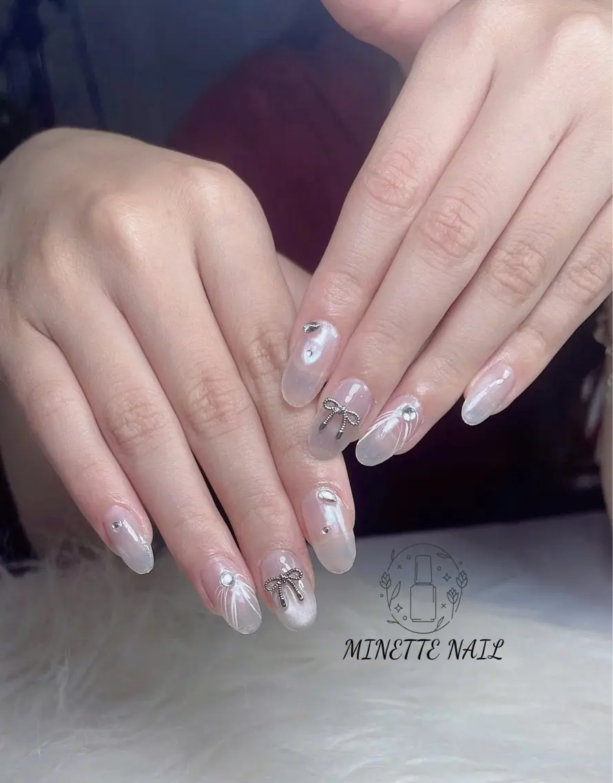 ネイル フレンチネイル ジェルネイル マグネットネイル 持ち込み ニュアンスネイル ハンドネイル Minette Nailのネイルデザイン
