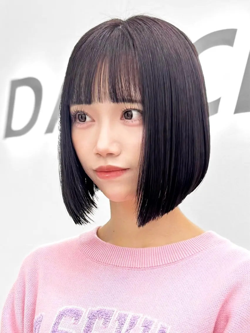 ミディアム カラー ヘアアレンジ カット ヘアカラー 縮毛矯正 トリートメント ヘッドスパ ヘアセット 縮毛矯正🤍 盛れるボブ/ひかりのヘアスタイル