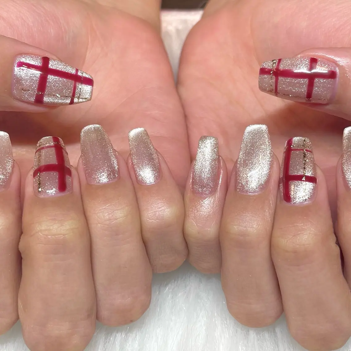ネイル ジェルネイル マグネットネイル ハンドネイル Nail ヌシん家 AKANEのネイルデザイン