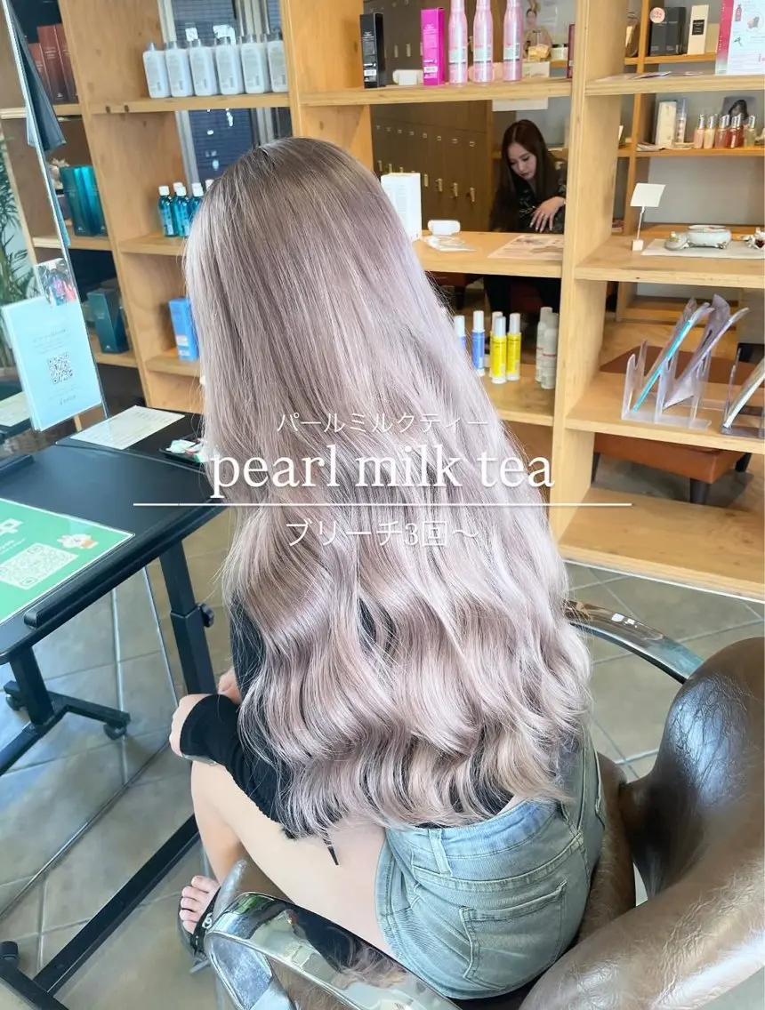 ロング カラー カット ヘアカラー トリートメント ハイトーンカラー / 美髪矯正/出口優斗のヘアスタイル
