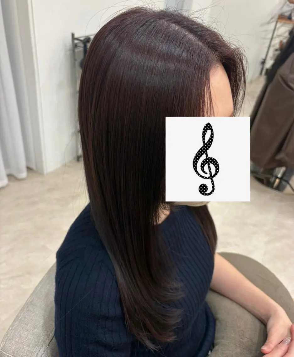 ロング カラー ブラウンカラー パープルカラー パープルブラウン 児島 彩羽のヘアスタイル
