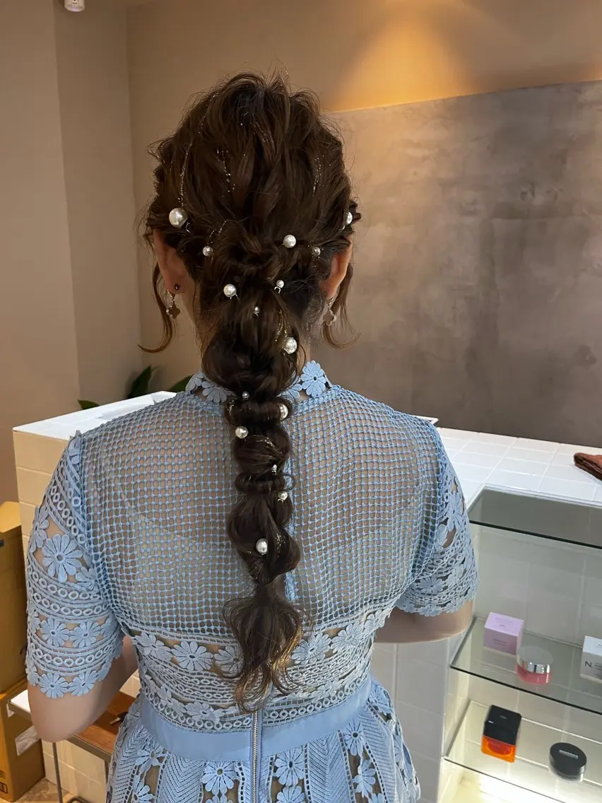ロング ヘアアレンジ ヘアセット ERENA💚 ヘアアレンジのヘアスタイル