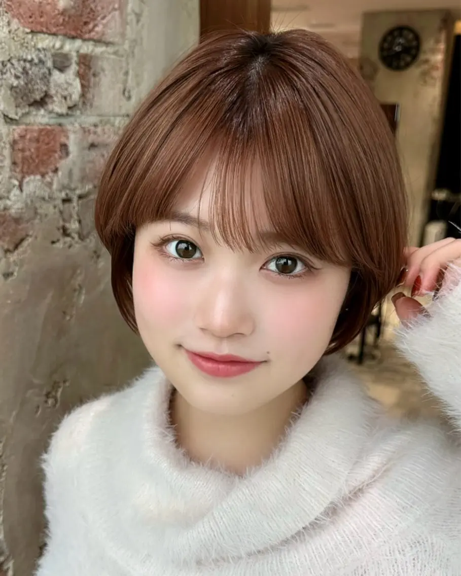 ショート カラー カット トリートメント 💍新宿ショート 💍岩田莉奈のヘアスタイル