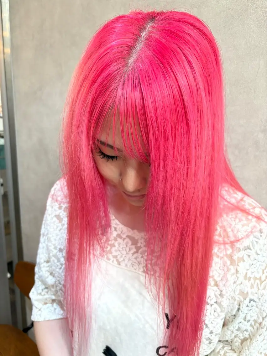 ロング カラー ピンクカラー ヘアカラー number＋ / 璃々花のヘアスタイル