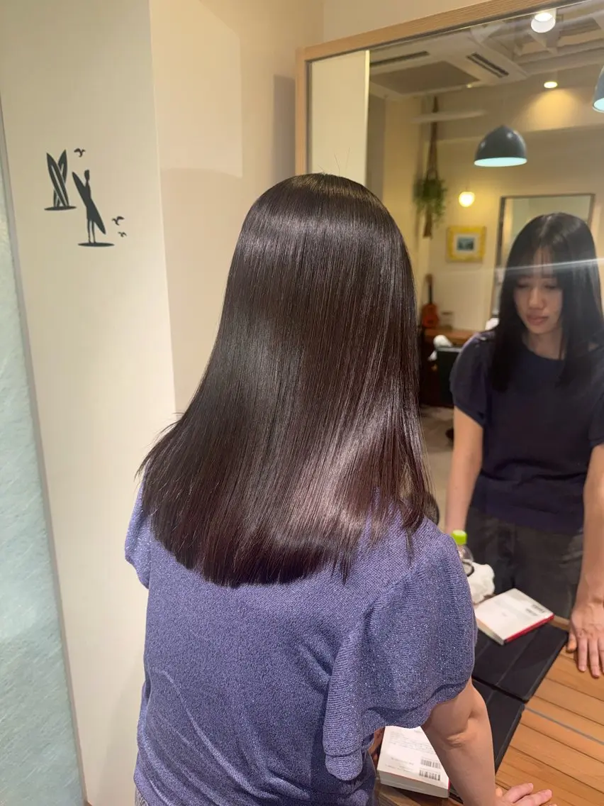 セミロング トリートメント ヘアカラー トリートメント 鈴木 海都のヘアスタイル
