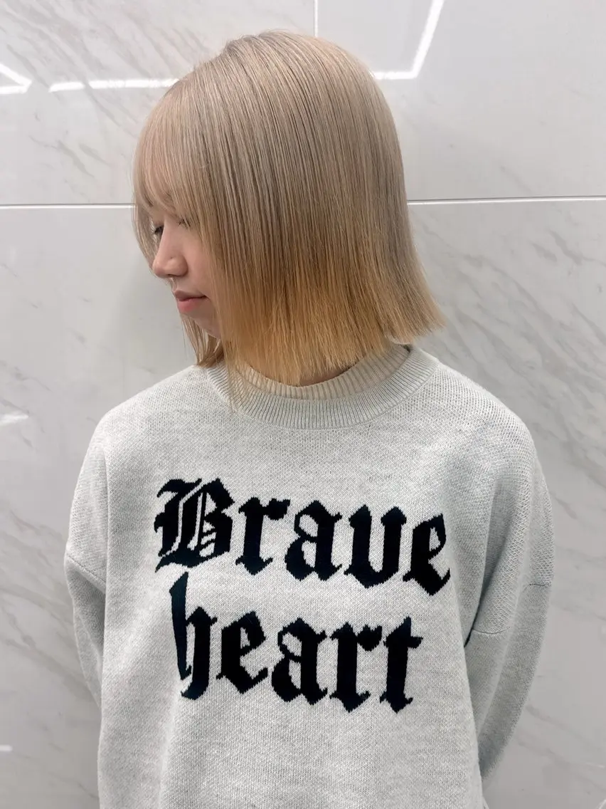 ミディアム カラー ヘアカラー ヘアセット 栄美容師/kiti /ボブ/ケントのヘアスタイル