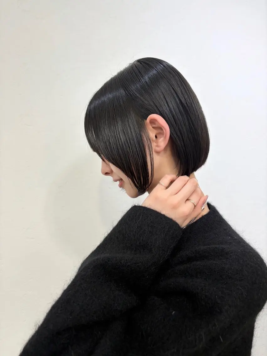 【期間限定/SNS掲載モデル価格🤍】ボブ×弱酸性ケアストレート+トリートメント⚠️詳細を必ずご確認ください#縮毛矯正の写真