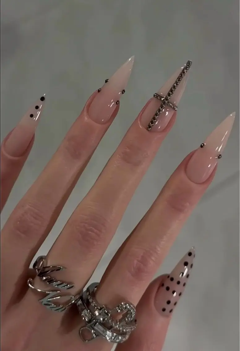 ネイル ブラウン 長さ出し キラキラネイル 韓国ネイル ロングネイル JOSIE nail studioのネイルデザイン