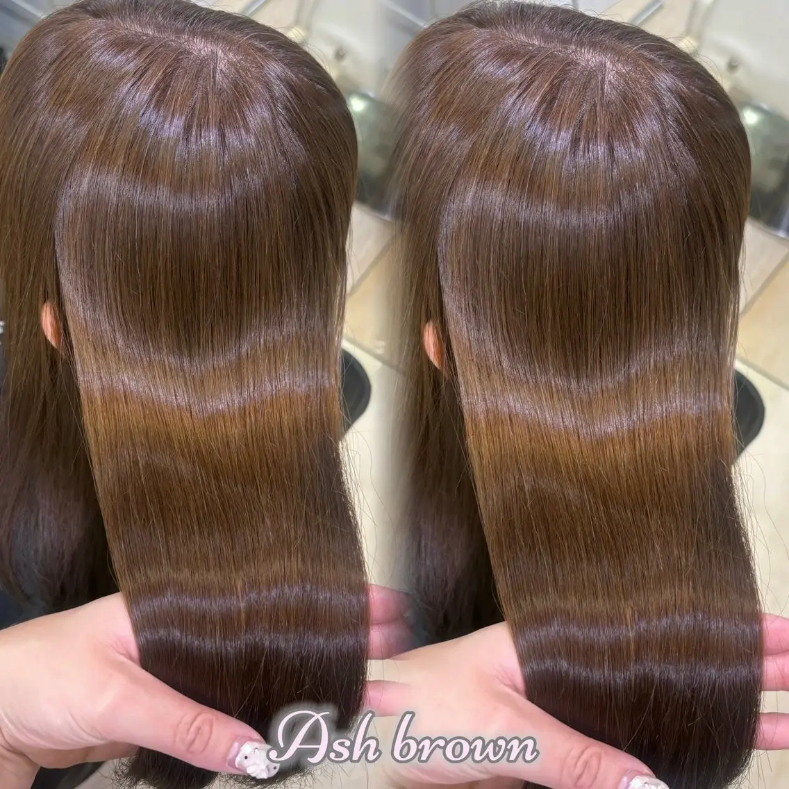 ロング カラー アッシュ アッシュブラウン ブラウンカラー 透明感カラー カット ヘアカラー トリートメント 新宿/艶カラー 🎀韓国ヘアKANAのヘアスタイル