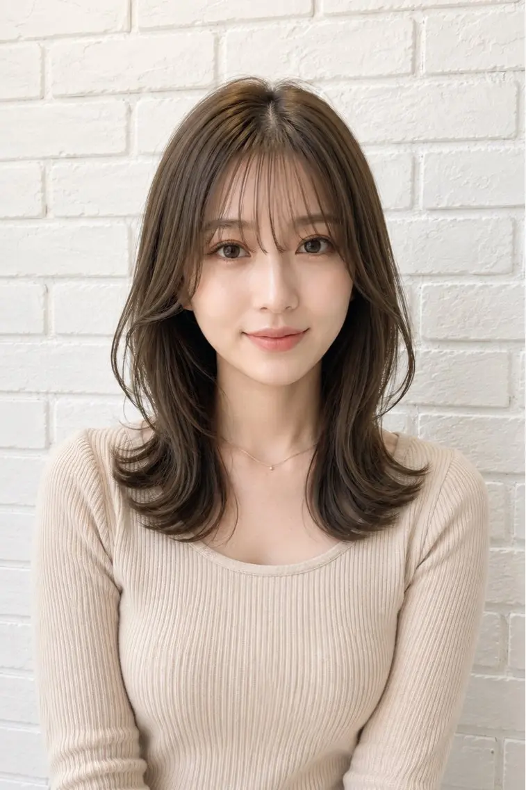 ミディアム カラー カット ヘアカラー トリートメント 透明感カラー/艶髪/ 🫧乳井悠香のヘアスタイル