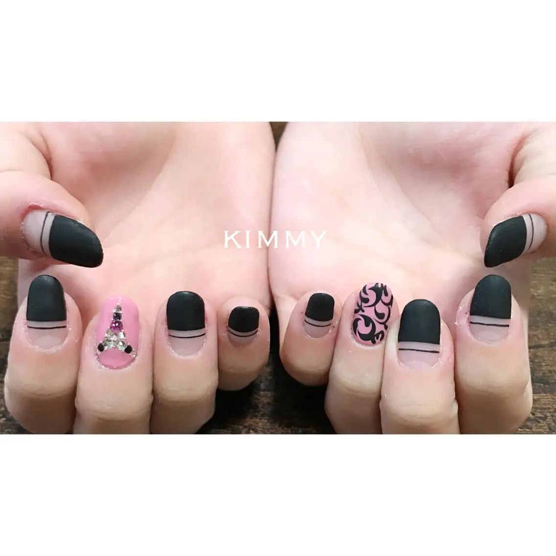 ネイル マットネイル ハンドネイル kimmy nailsのネイルデザイン