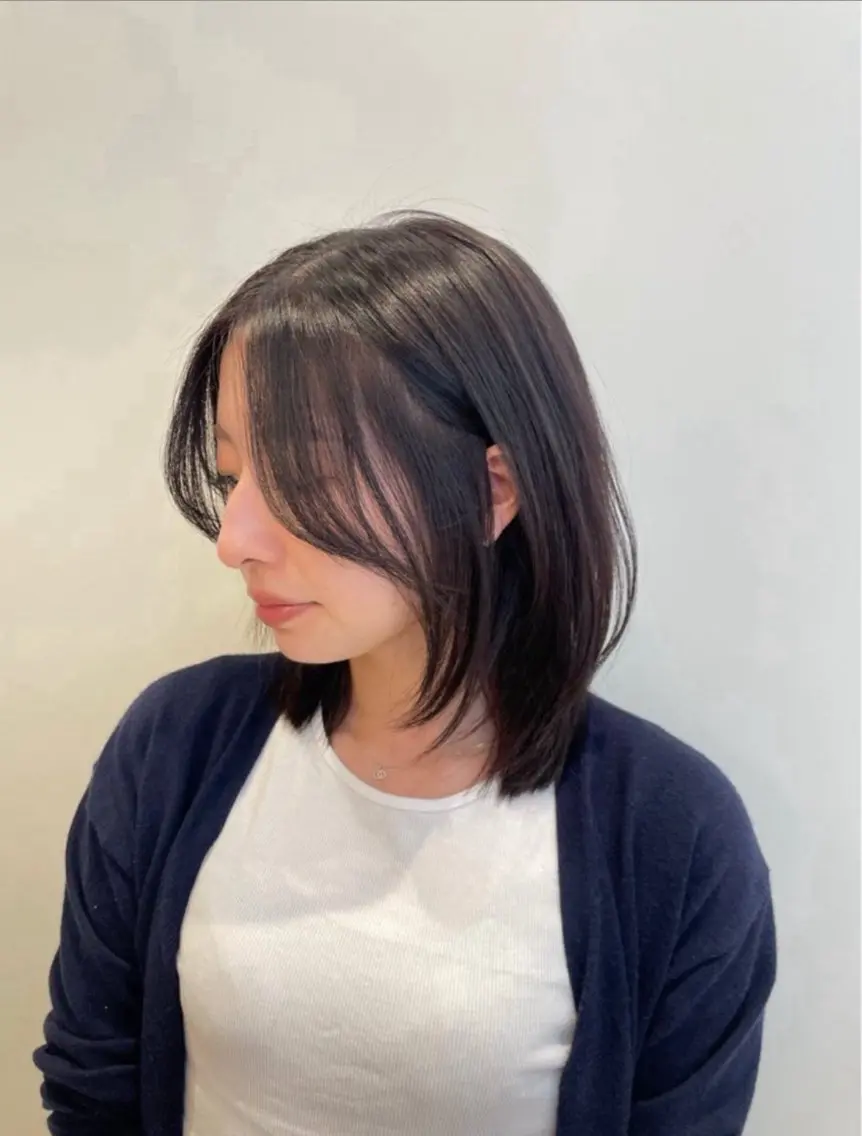 ミディアム ハッシュカット ハイレイヤー 韓国風ヘア レイヤーカット ワイドバング カット ヘアカラー トリートメント ❤︎︎韓国ヘア❤︎︎ 𝑺𝒉𝒊𝒉𝒐のヘアスタイル