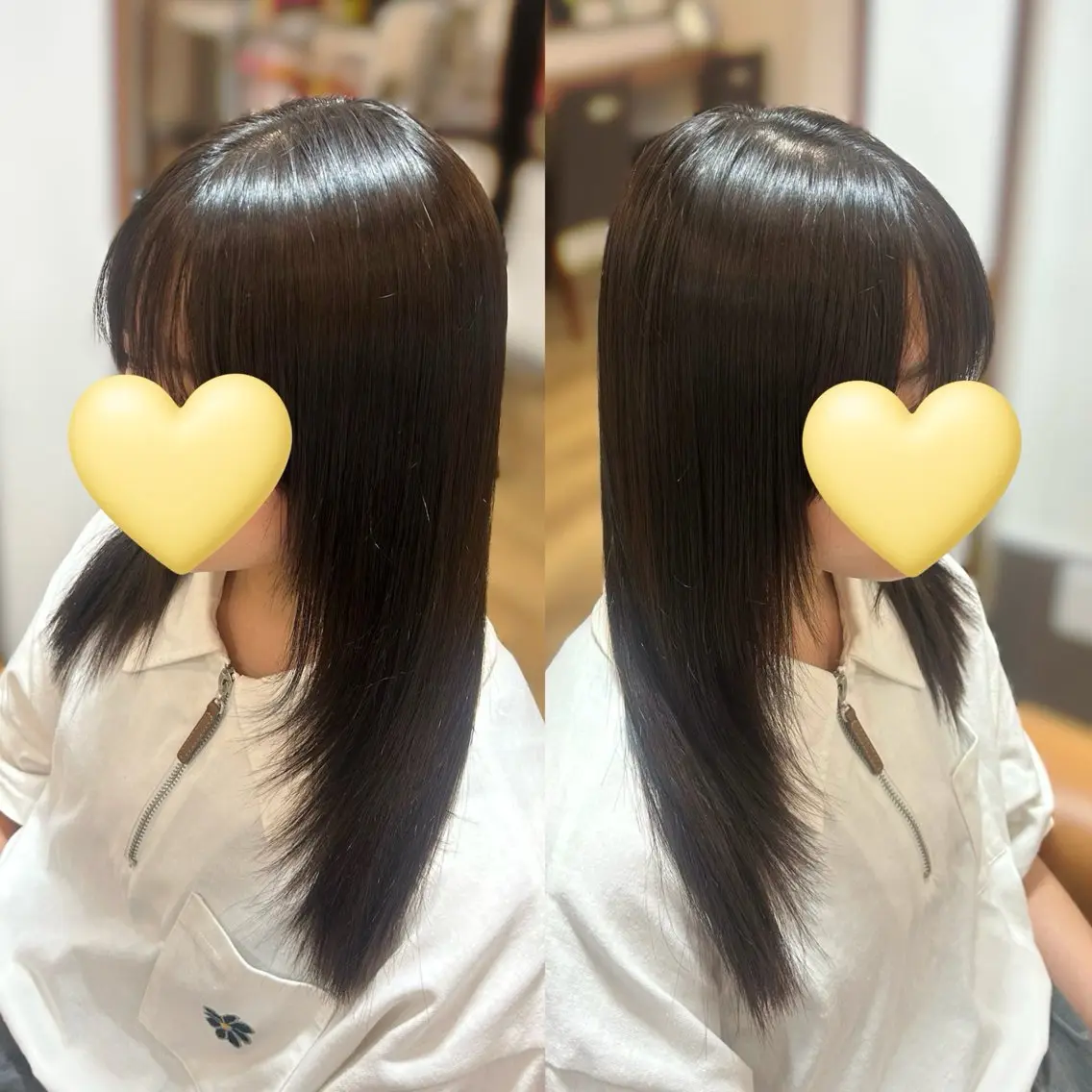 ロング カット 縮毛矯正 トリートメント 岡田 杏奈のヘアスタイル