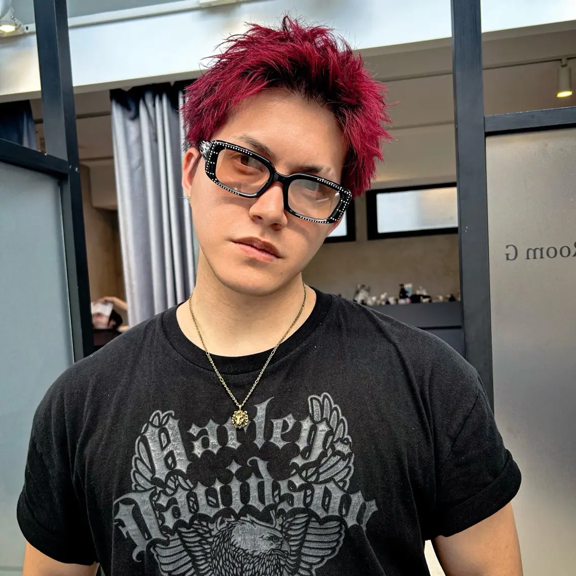 ショート カラー メンズ メンズブリーチ スパイキーショート ブリーチ レッドカラー ショートヘア カット ヘアカラー お悩み解決 園田翔大のヘアスタイル