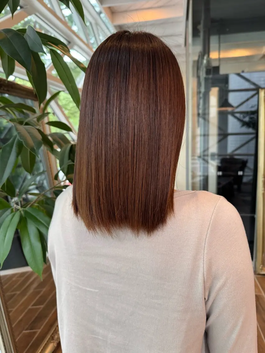 ミディアム パーマ 酸性ストレート ストレートパーマ 縮毛矯正 村上 輝のヘアスタイル