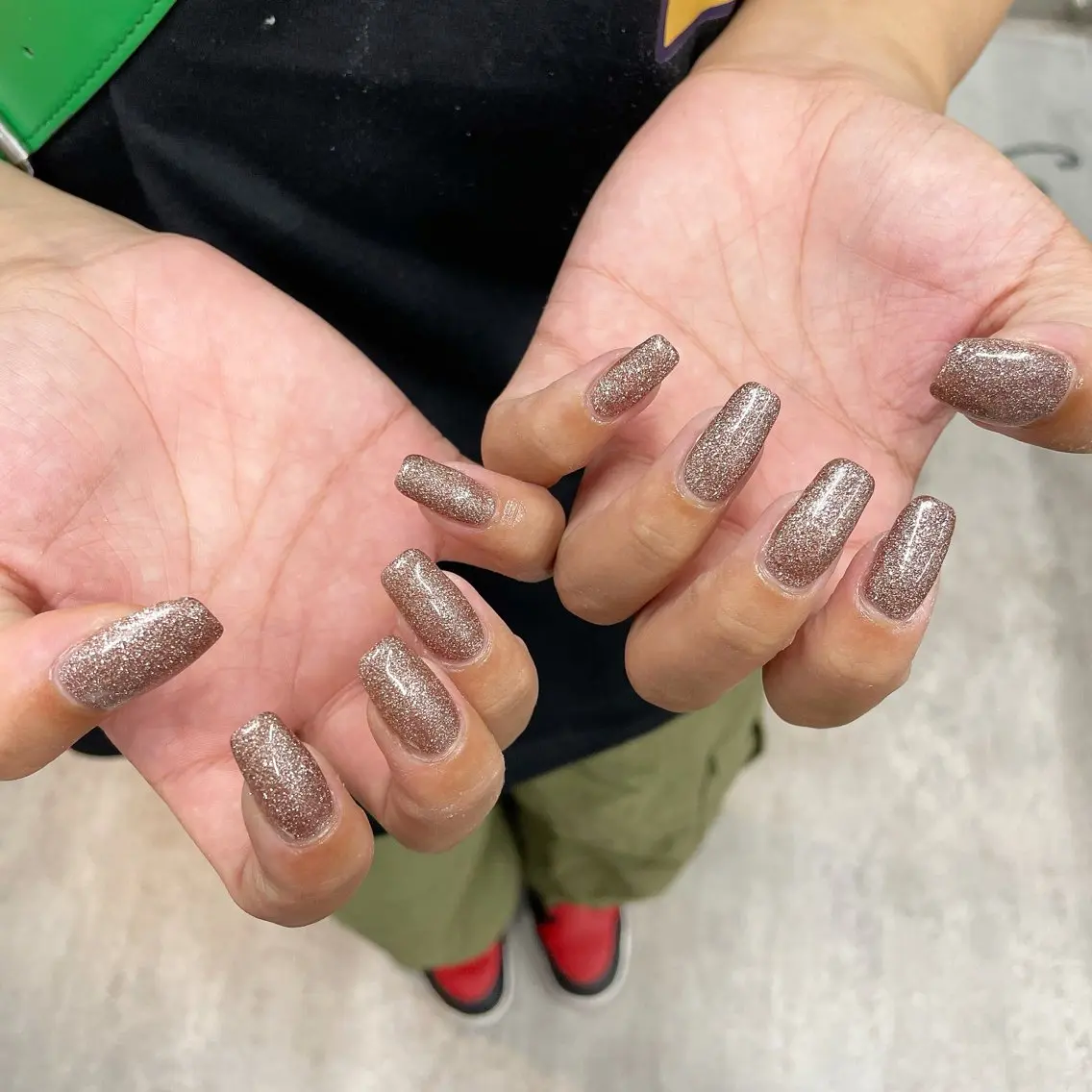 ネイル ラメ(グリッター) ロングネイル ワンカラーネイル ハンドネイル Bianca川越西口 KITAZAKI🫧のネイルデザイン