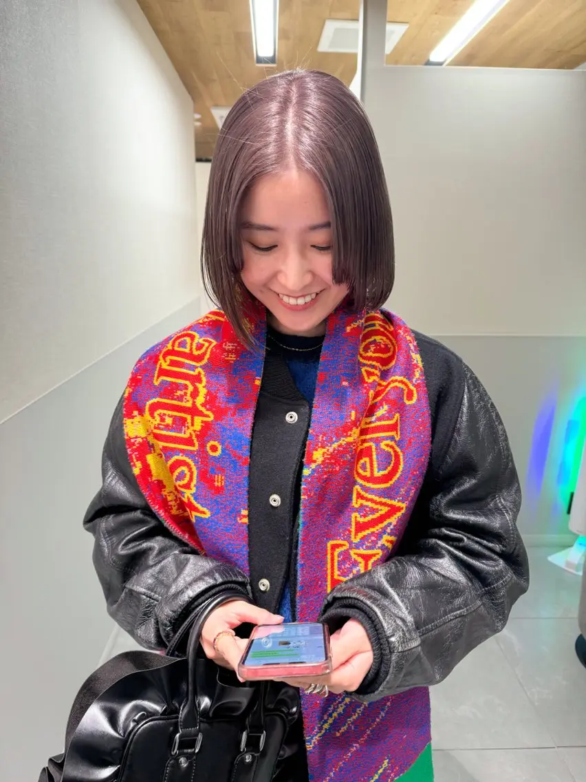 ミディアム カラー パーマ 💖美髪矯正💖 辻未侑のヘアスタイル