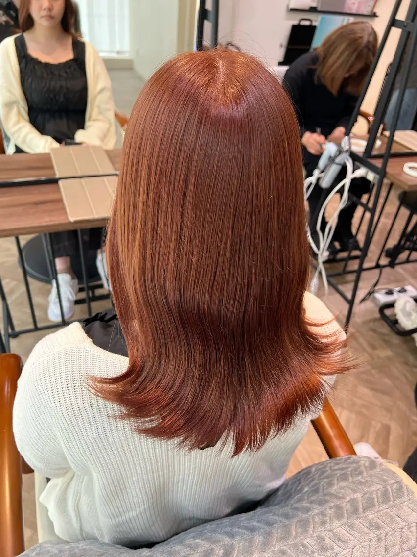 カラー ブラウンカラー オレンジ オレンジブラウン 💖艶韓国ヘア /新宿/山下颯子💖のヘアスタイル
