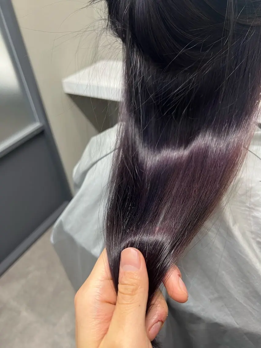 ロング カラー パープルカラー ヘアカラー トリートメント 髪質改善×透明感× 小顔/店長 河井雄貴のヘアスタイル