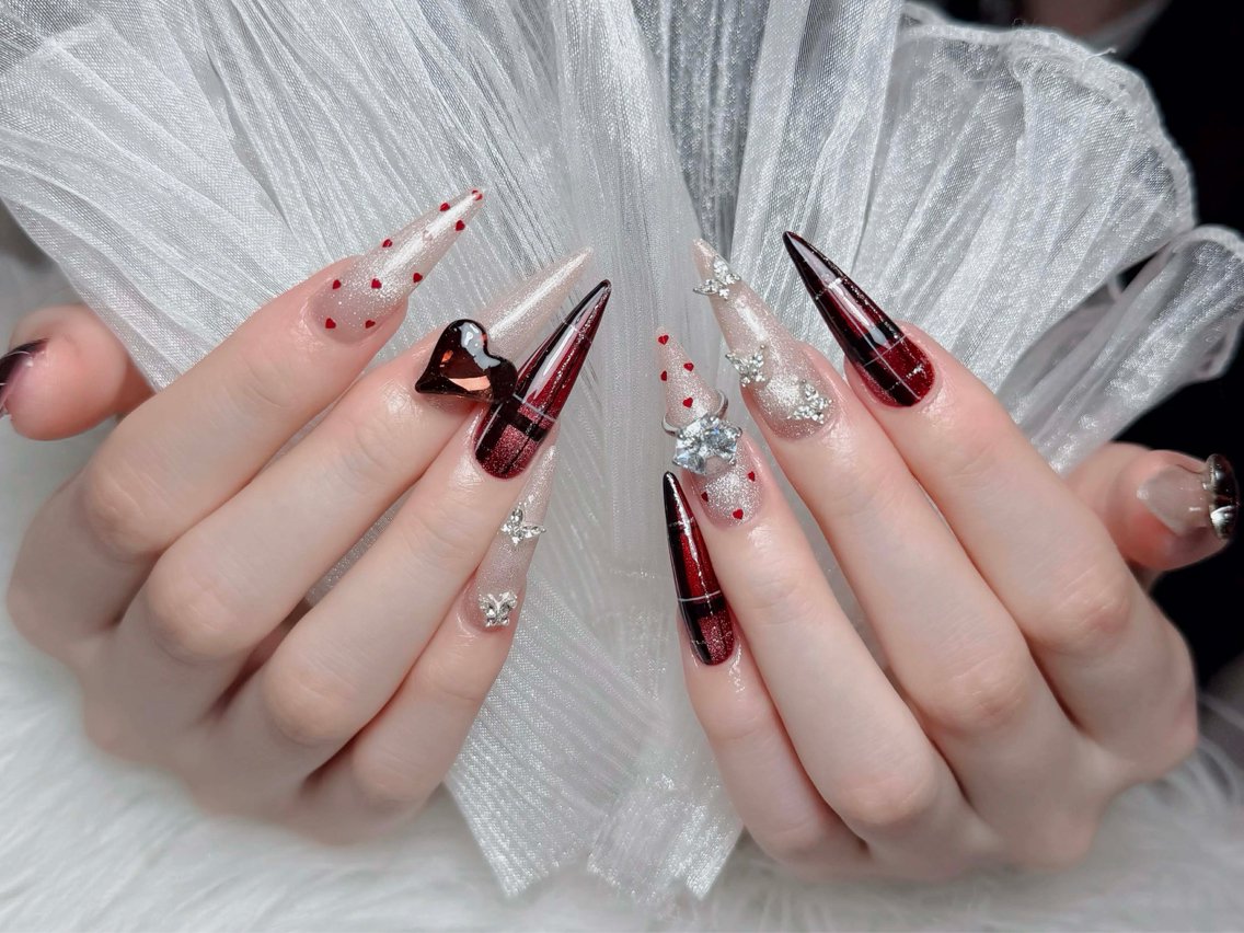 ネイル チークネイル 長さ出し フラッシュネイル フレンチネイル グラデーション ハンドネイル Lenie Nail Salonのネイルデザイン